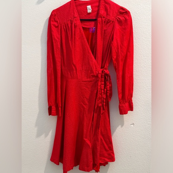 Vintage orange Wrap Dress - Picture 2 of 8